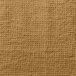 Serviette de bain invité en lin - Nid d'abeille - Jaune Asahi