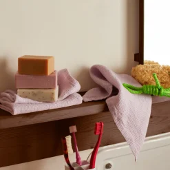 Serviette de bain invité en lin - Nid d'abeille - Parme Fuji Iro