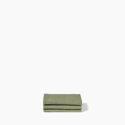 Serviette de bain invité en lin - Nid d'abeille - Vert Komorebi