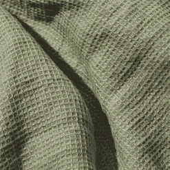 Serviette de bain invité en lin - Nid d'abeille - Vert Komorebi