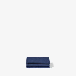 Serviette de bain invité en lin - Nid d'abeille - Bleu Shibori