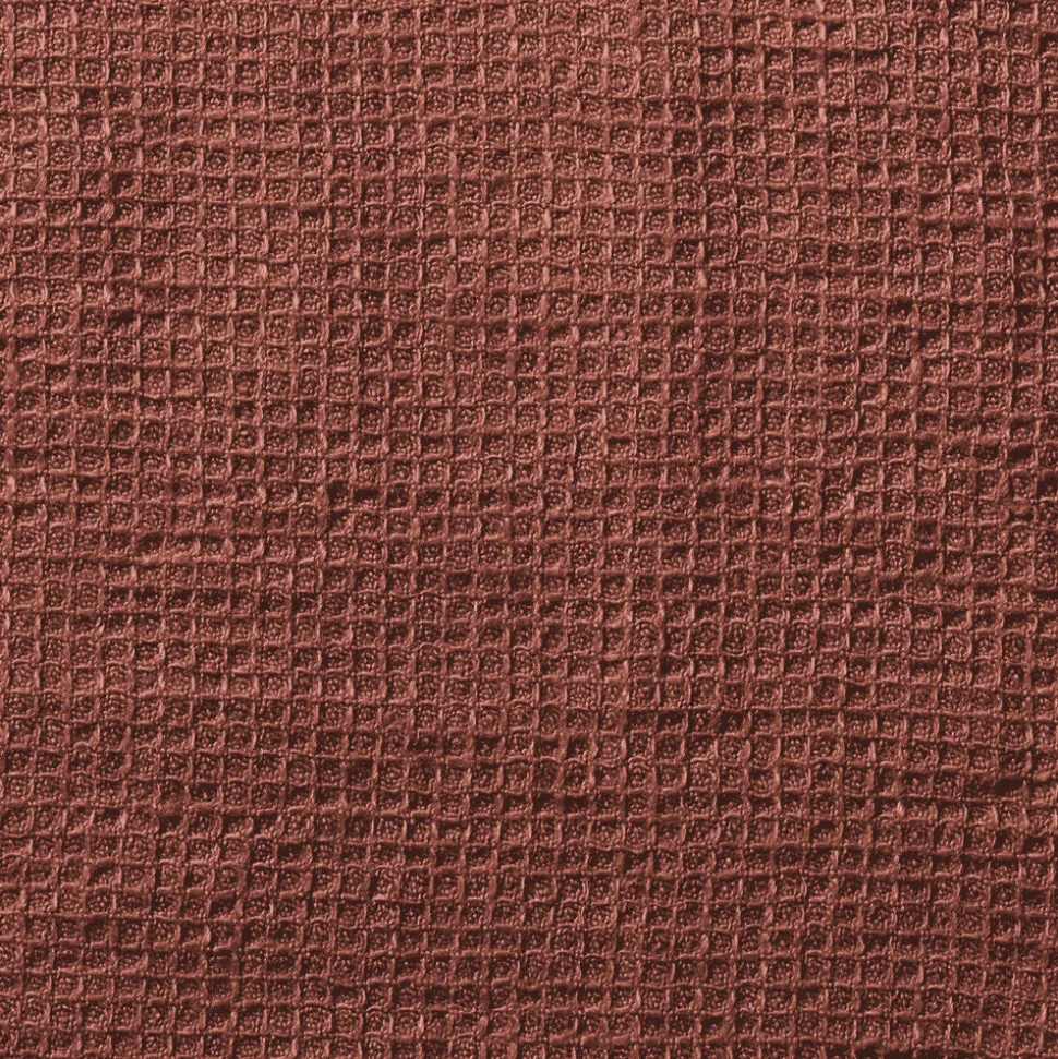 Serviette de bain invité en lin - Nid d'abeille - Rouge Urushi
