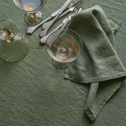 Serviette de table en lin lavé - Vert d'Anduze