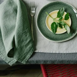 Serviette de table en lin lavé - Vert d'Anduze