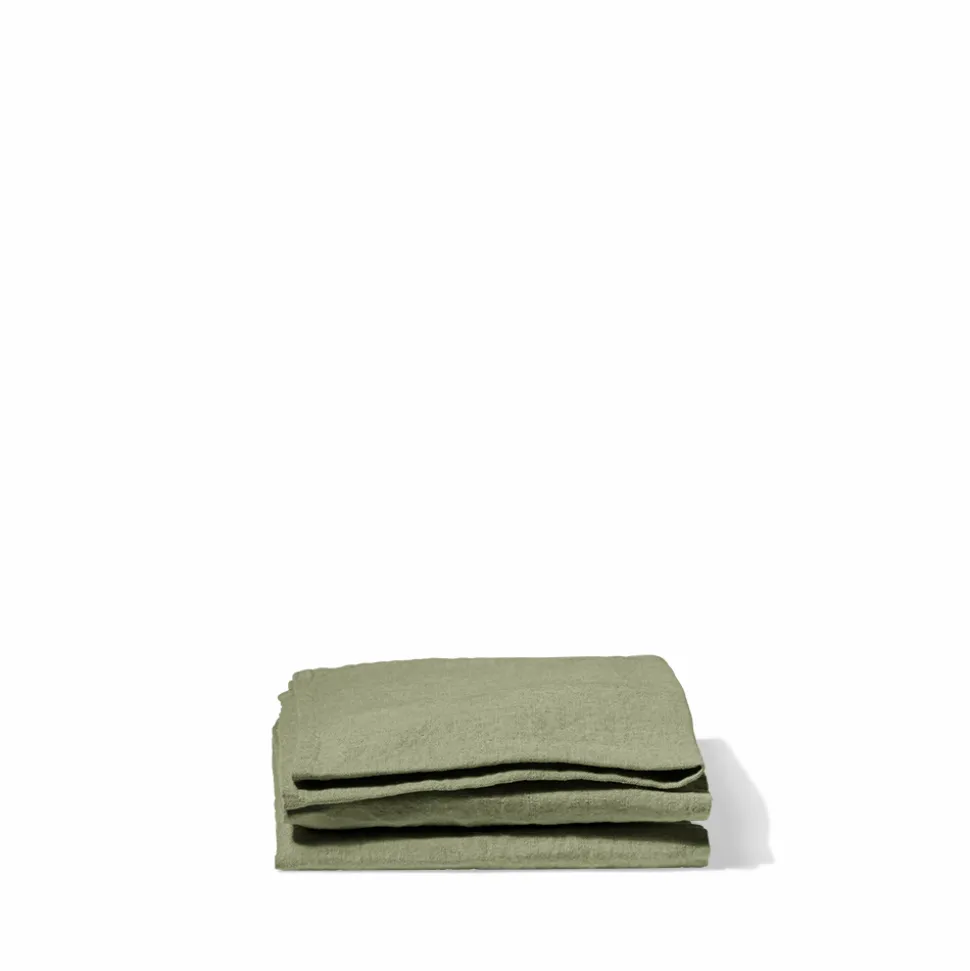 Serviette de table en lin lavé - Vert Komorebi