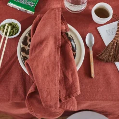 Serviette de table en lin lavé - Rouge Urushi