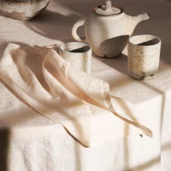 Serviette de table en lin lavé - Blanc de Ceruse