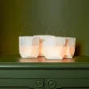 Set de 4 lanternes en papier - Blanc et or
