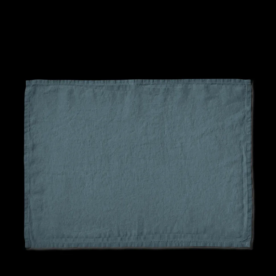 Set de table en lin lavé - Bleu Petrole
