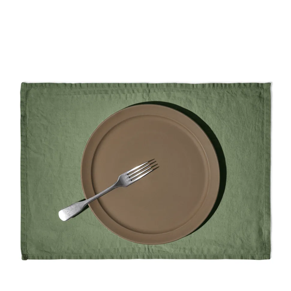 Set de table en lin lavé - Vert d'Anduze