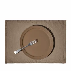 Set de table en lin lavé - Brun Cha Iro