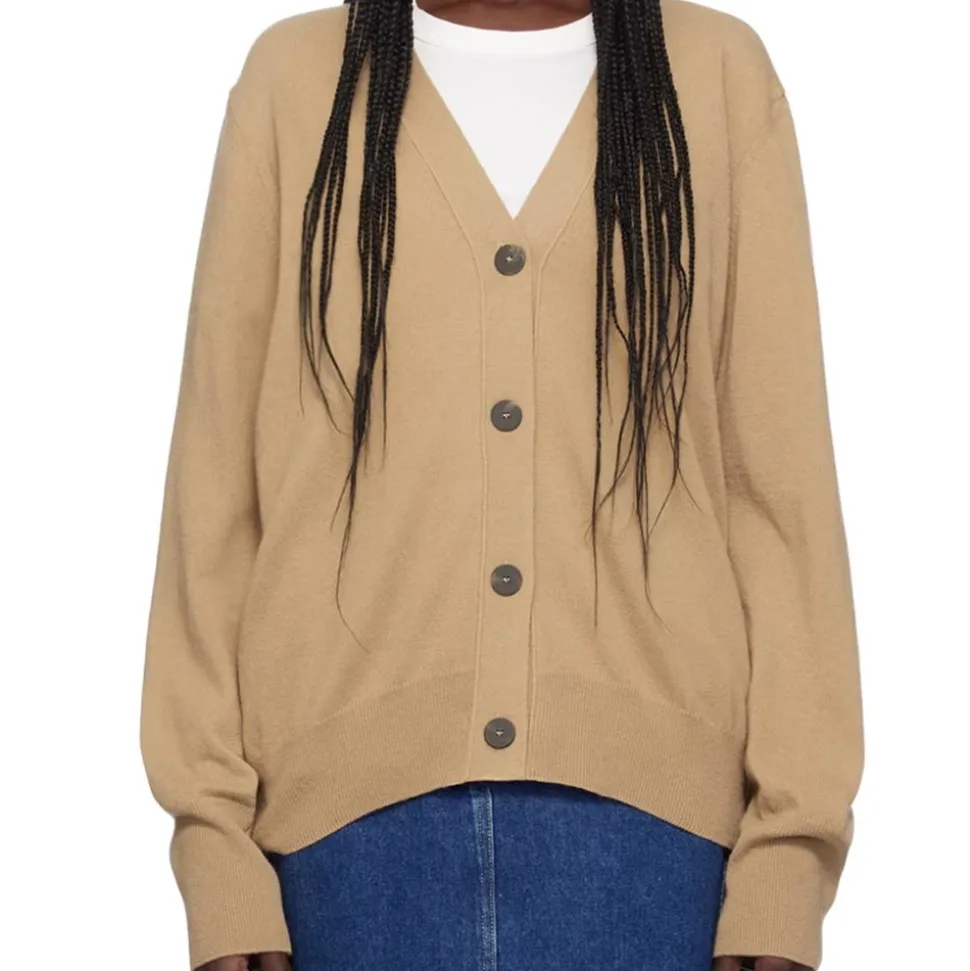 Studio Nicholson - Cardigan Rall - Marron Clair