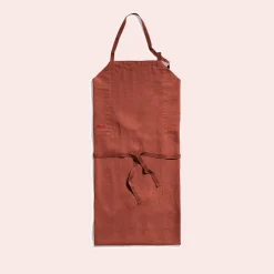 Tablier en lin lavé - Rouge Urushi