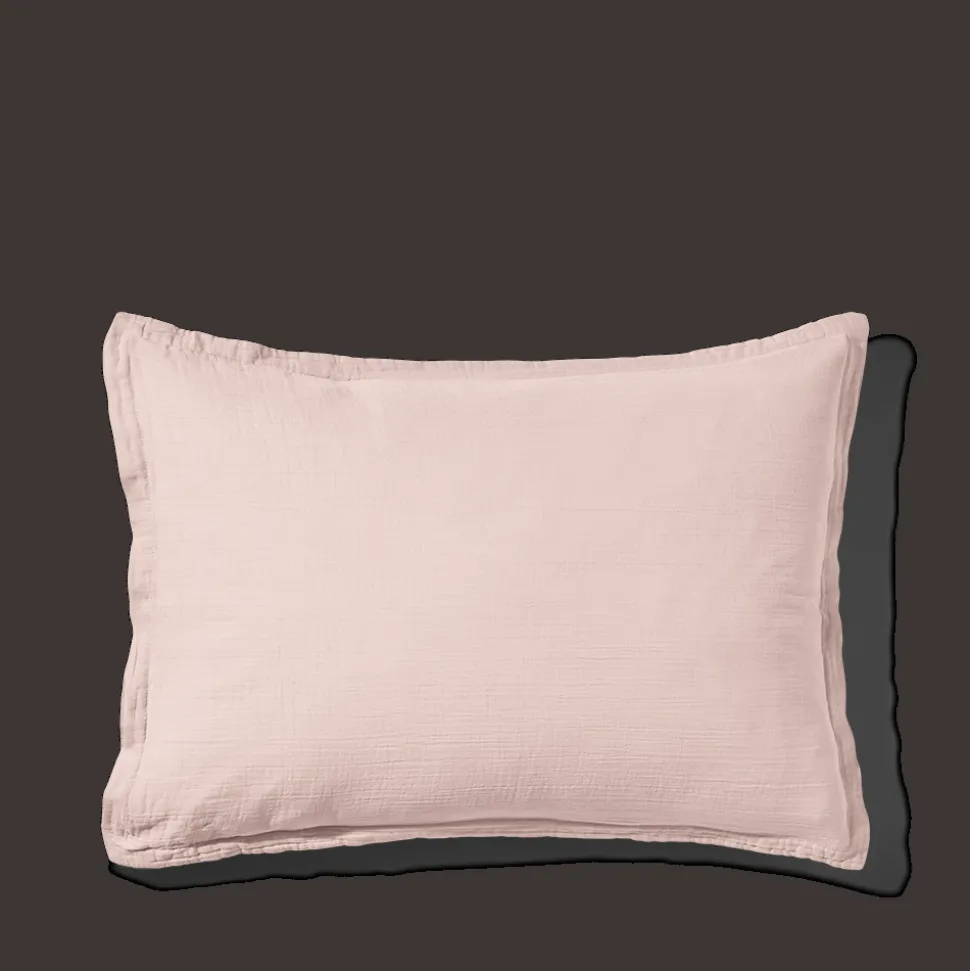 Taie d'oreiller en gaze de coton - Rose de Bagatelle