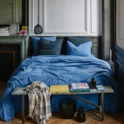 Taie d'oreiller en gaze de coton - Bleu Pompidou
