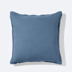 Taie d'oreiller en gaze de coton - Bleu Zinc