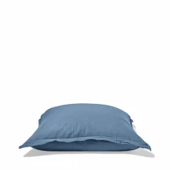 Taie d'oreiller en gaze de coton - Bleu Zinc