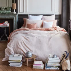 Taie d'oreiller en lin lavé - Beige Rosé