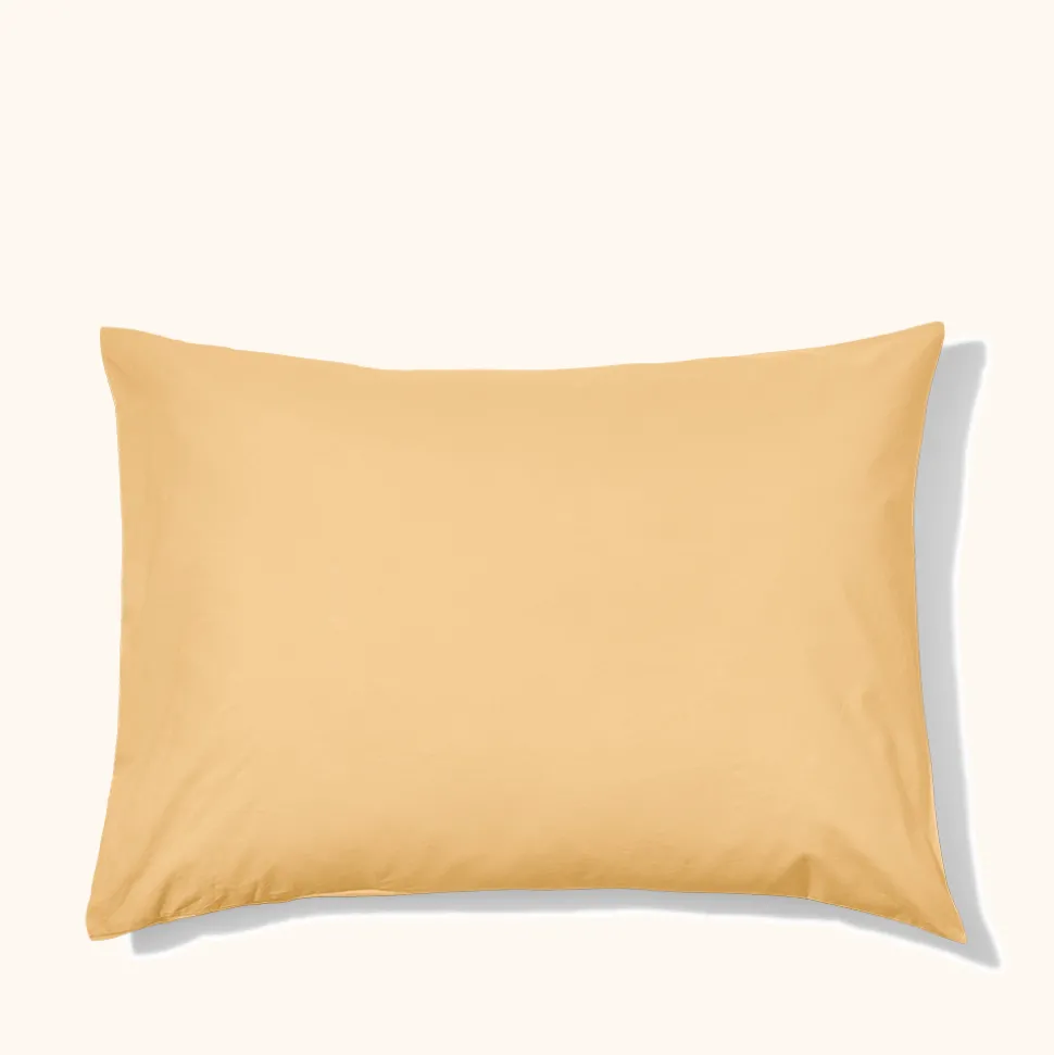 Taie d'oreiller en percale de coton - Jaune Orge