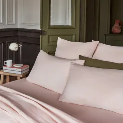 Taie d'oreiller en percale de coton - Rose des Sables