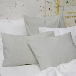 Taie d'oreiller en percale de coton - Rayures Vert Camouflage