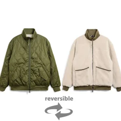 Taion - Veste Military Reversible Down - Vert/Blanc