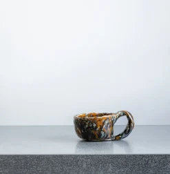 Tasse en céramique mouchetée - Jaune & Noir