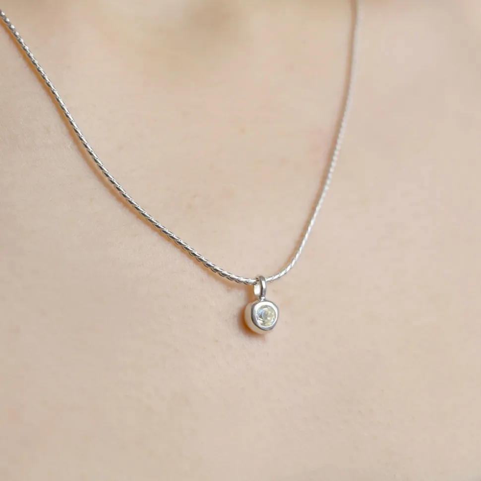TEN - Pendentif Dipper Charm - Argent Pierre de lune