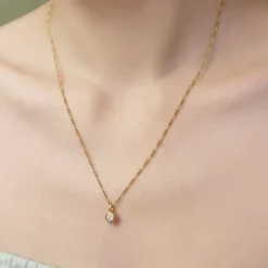 TEN - Pendentif Dipper Charm - Doré Pierre de lune