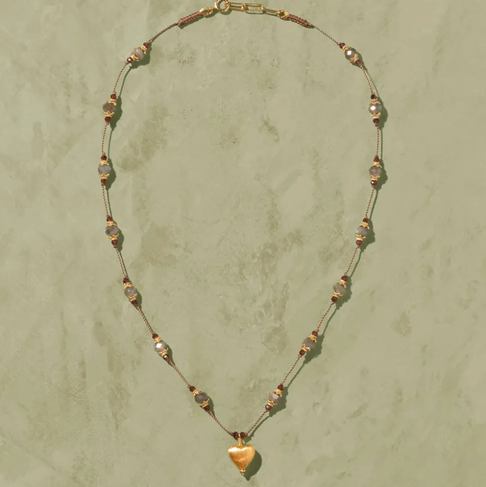 Tityaravy - Collier Dil 1 Labradorite - Marron