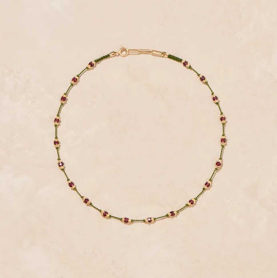 Tityaravy - Collier Peony Grenat - Vert