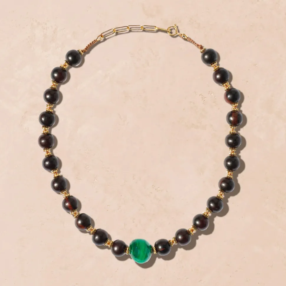 Tityaravy - Collier Samhita Bois - Marron