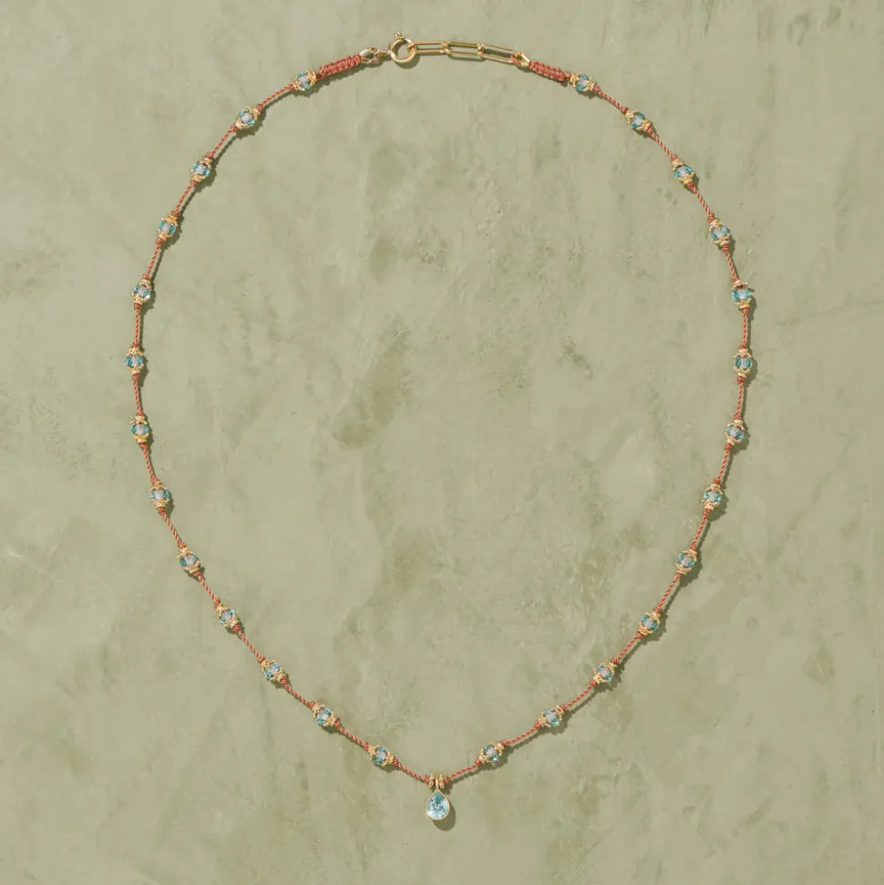 Tityaravy - Talisman Peony Aigue marine - Bleu