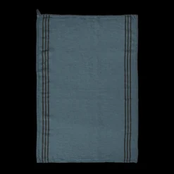 Torchon en lin lavé - Bleu Pétrole