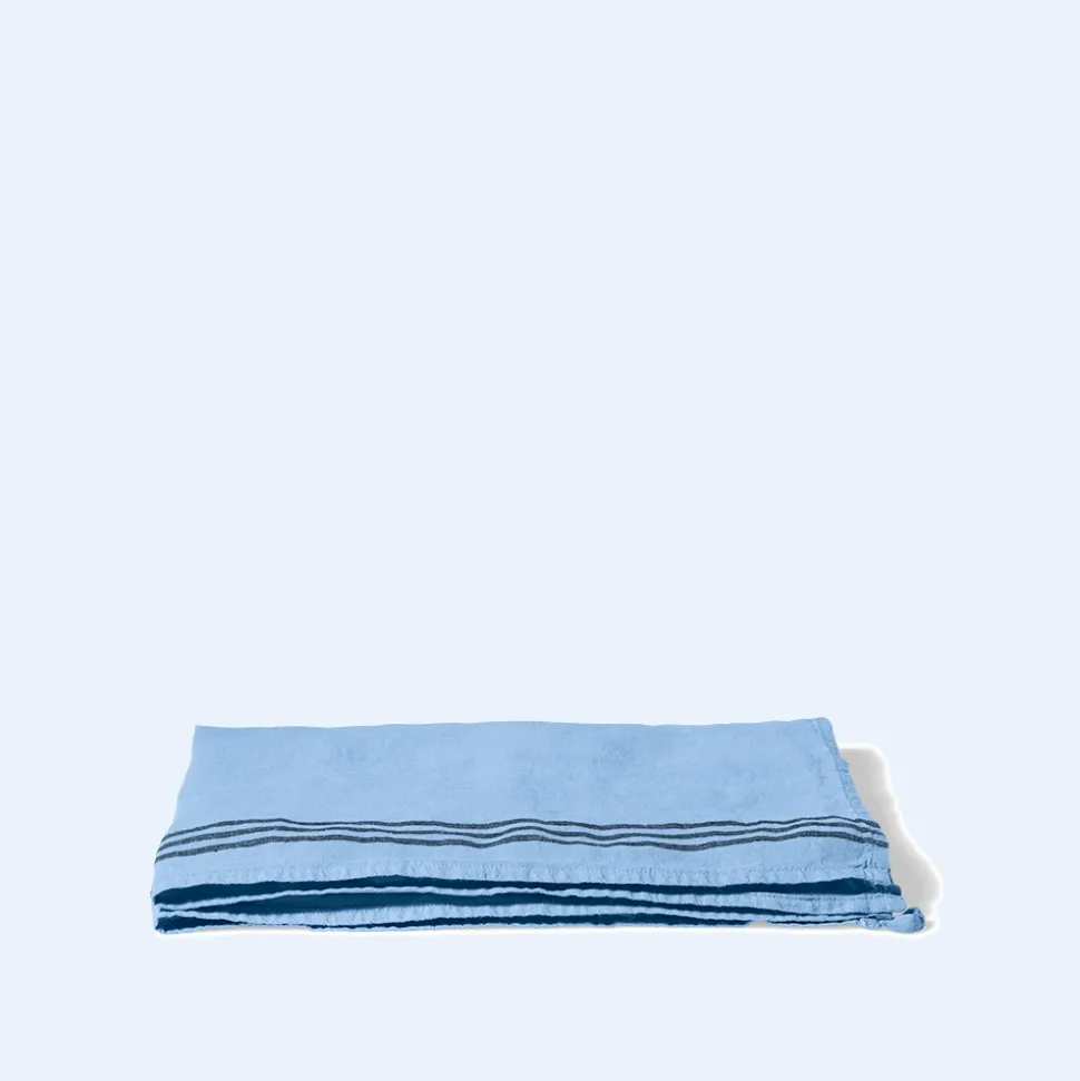 Torchon en lin lavé - Bleu Tyrrhénien