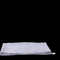 Torchon en lin lavé - Carreaux Bleu Shibori