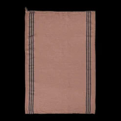 Torchon en lin lavé - Rose Argile