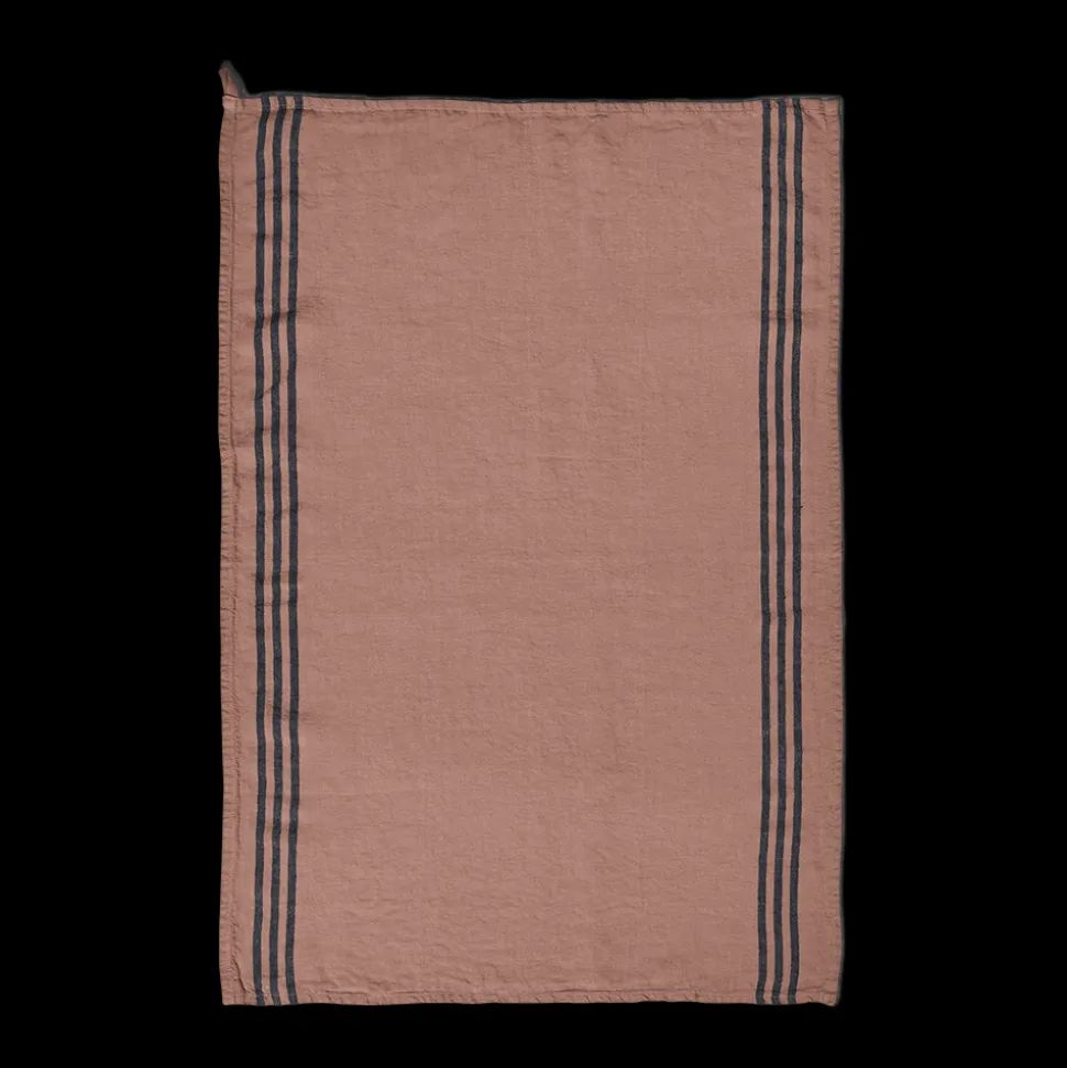 Torchon en lin lavé - Rose Argile