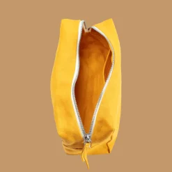 Trousse de toilette en lin lavé - Jaune Vallauris