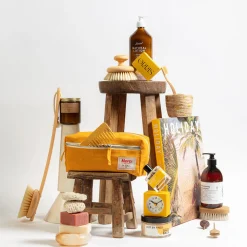 Trousse de toilette en lin lavé - Jaune Vallauris