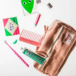 Trousse de toilette en lin lavé - Rose Argile