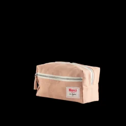 Trousse de toilette en lin lavé - Rose Argile
