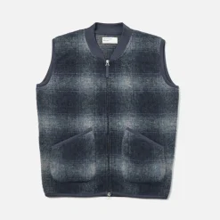 Universal Works - Veste Zip Waistcoat - Navy & Grey