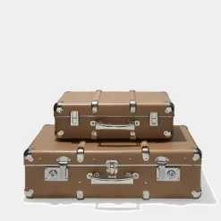 Valise rigide en carton bouilli - Marron