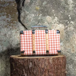 Valise rigide en carton bouilli - Vichy Rose Elafonissi