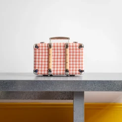 Valise rigide en carton bouilli - Vichy Rose Elafonissi