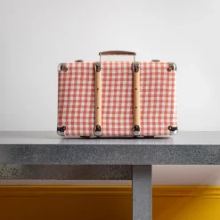 Valise rigide en carton bouilli - Vichy Rose Elafonissi