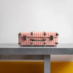 Valise rigide en carton bouilli - Vichy Rose Elafonissi