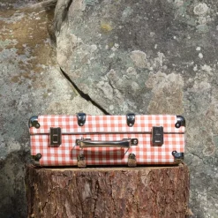Valise rigide en carton bouilli - Vichy Rose Elafonissi
