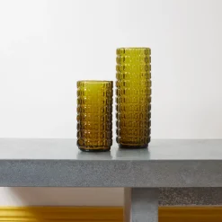 Vase verre reyclé 70's - Moutarde